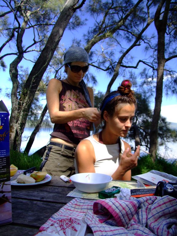 Girls having a braiding moment
